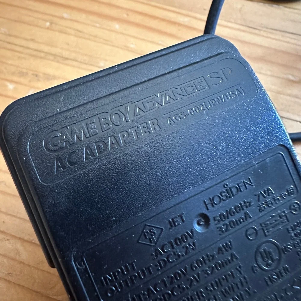 Nintendo Game Boy Advance SP AC Adapter Wall Charger AGS-002 Original OEM Black